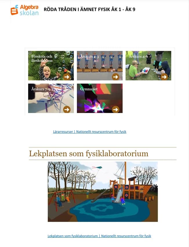 Röda tråden - Sammanhållen lärandeplan - Bild 2